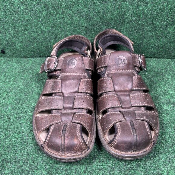 Merrell Bracken Brown Leather Fisherman Slingback Sandals Size 10 Men’s main image 6